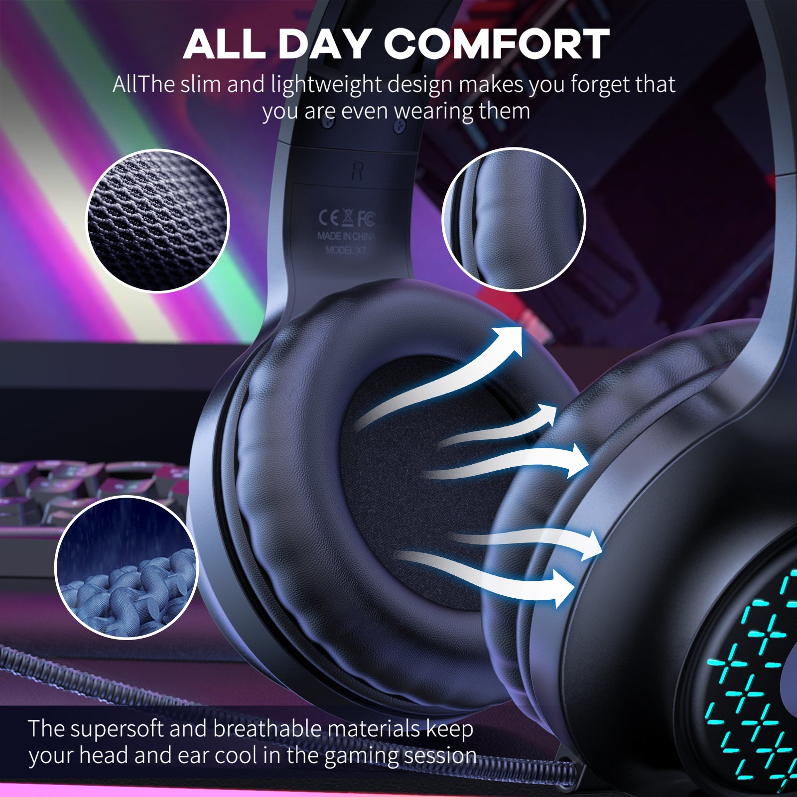 ONIKUMA X7 Gaming Headset Wired Headphone with 360 Degree Rotating Microphone Monochromatic Light ONIKUMA X7 Gaming Headset Wired Headphone with 360 Degree Rotating Microphone Monochromatic Light
